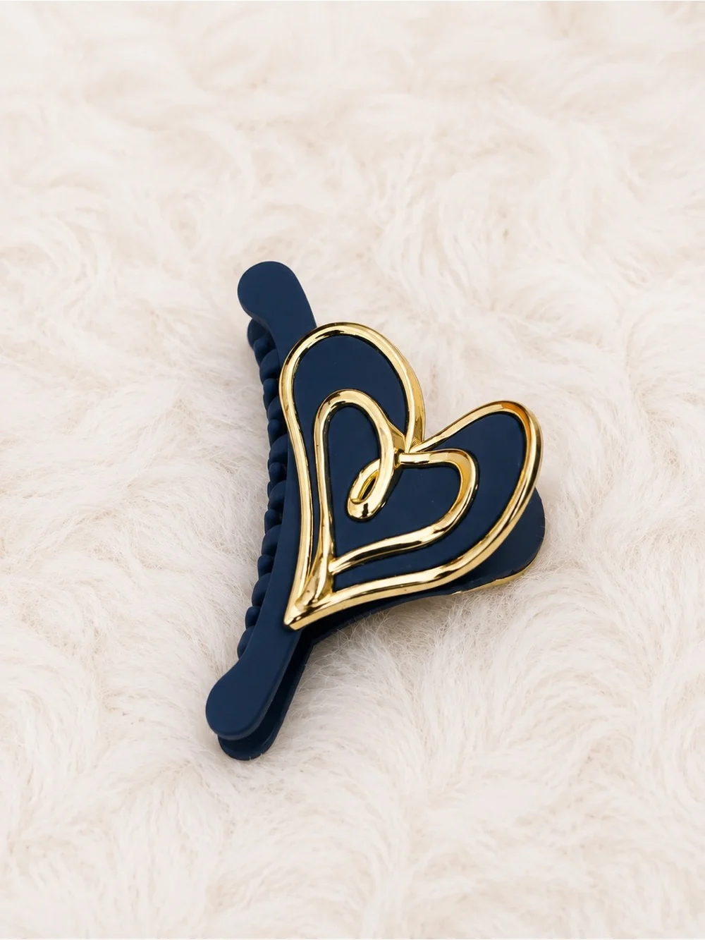 Heart Claw Clip Hair Accessory - Pink, Light Pink, Black, Navy, Peach, Cream